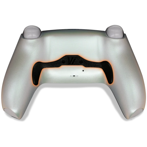 PS5 DualSense Chroma Pearl mit TMR-Sticks und Pro-Paddle (2 Tasten, Mausklick), Rückseite