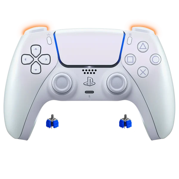 PS5 DualSense Chroma Pearl mit TMR-Sticks und Smart Triggern (Mausklick), Vorderseite