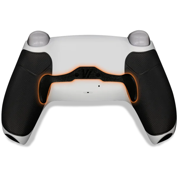 PS5 DualSense Chroma Pearl mit TMR-Sticks und Pro-Paddle (2 Tasten, Mausklick), Rubberized Grip Rückschale, Rückseite