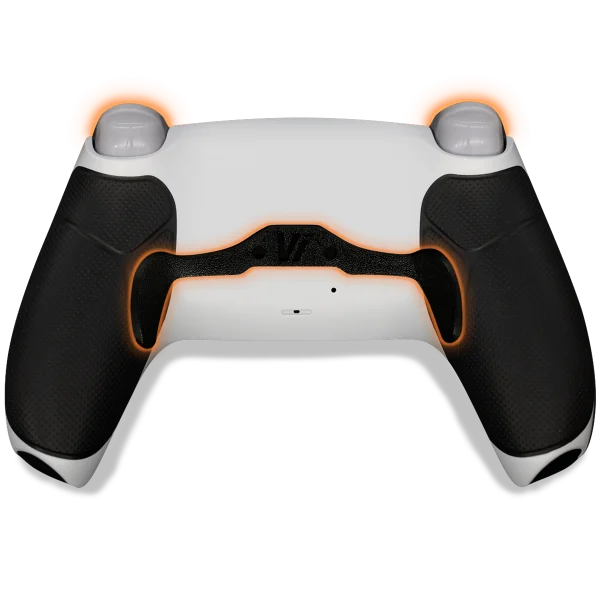 PS5 DualSense Chroma Pearl mit TMR-Sticks, Pro-Setup mit Paddle und Smart Triggern, Rubberized Grip Rückschale, Rückseite