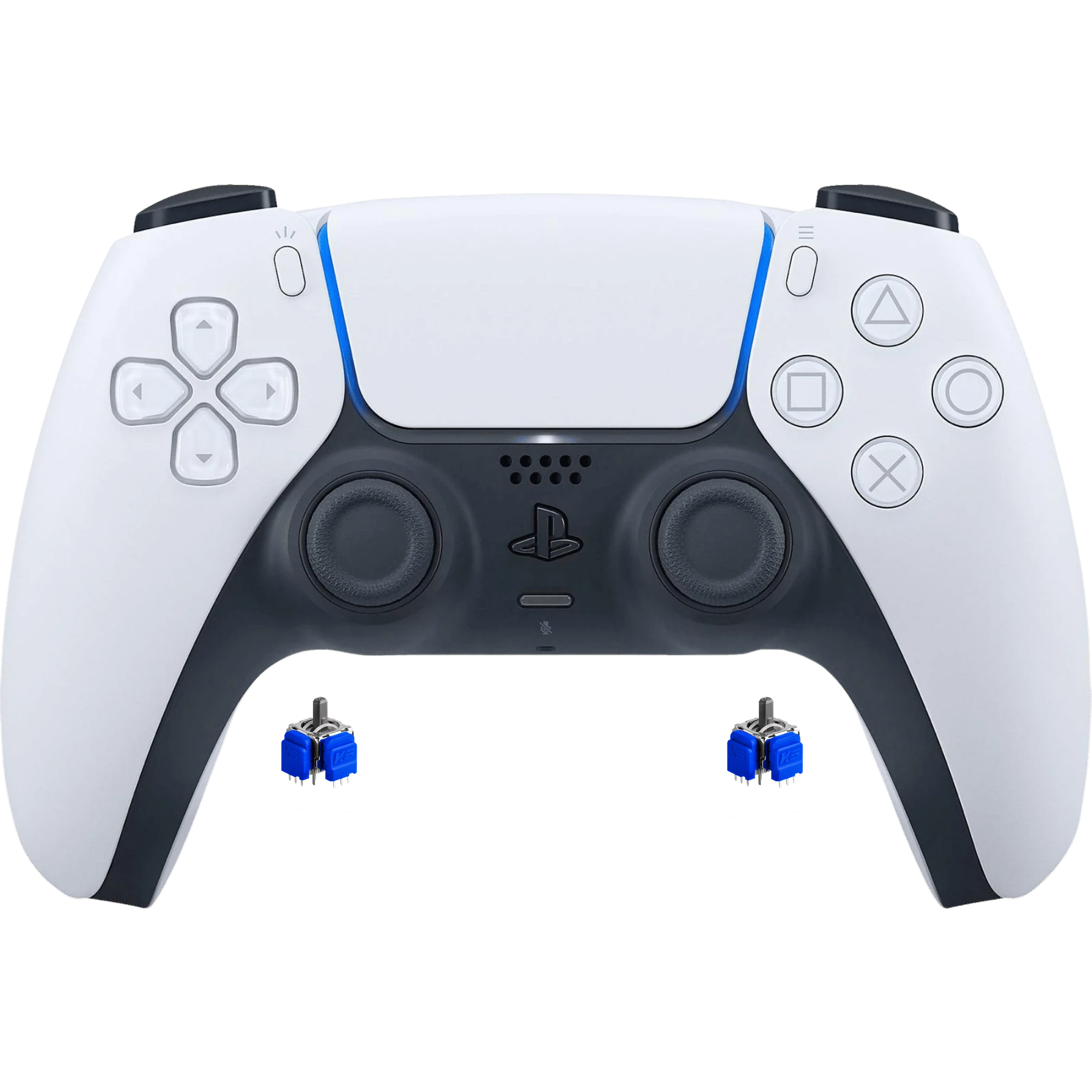 PS5 DualSense Controller mit TMR Sticks – White | Kein Stick Drift