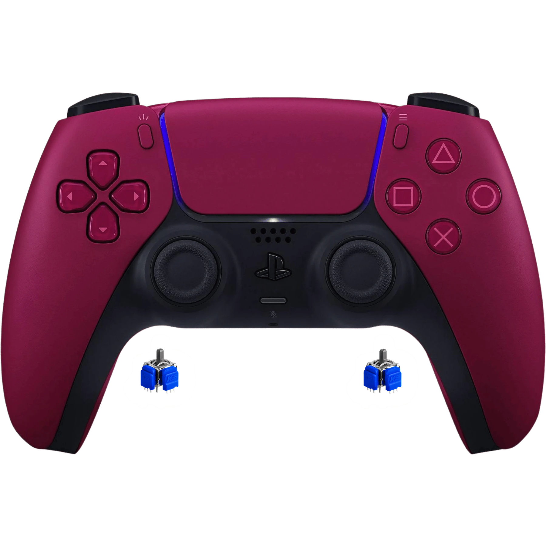 PS5 DualSense Controller mit TMR Sticks – Cosmic Red | Kein Stick Drift