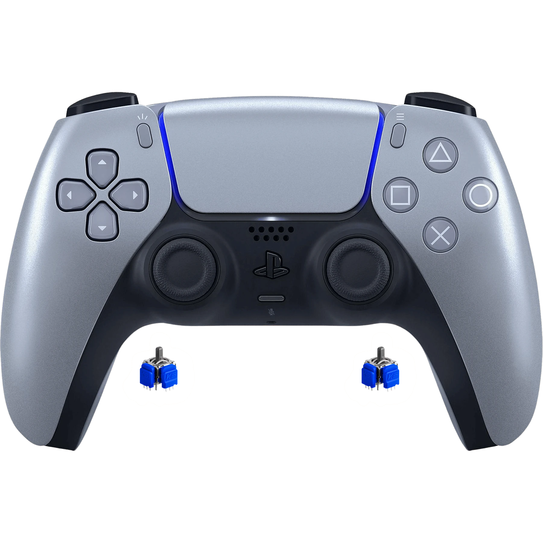 PS5 DualSense Controller mit TMR Sticks – Sterling Silver | Kein Stick Drift
