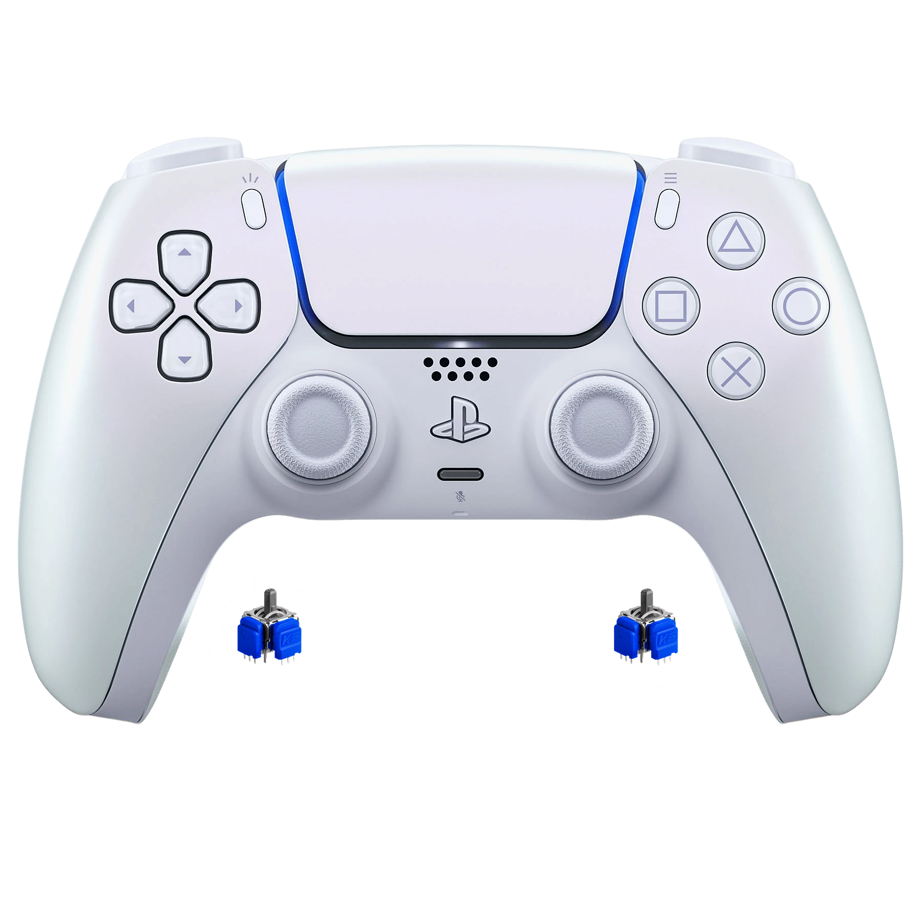 PS5 DualSense Controller mit TMR Sticks – Chroma Pearl | Kein Stick Drift