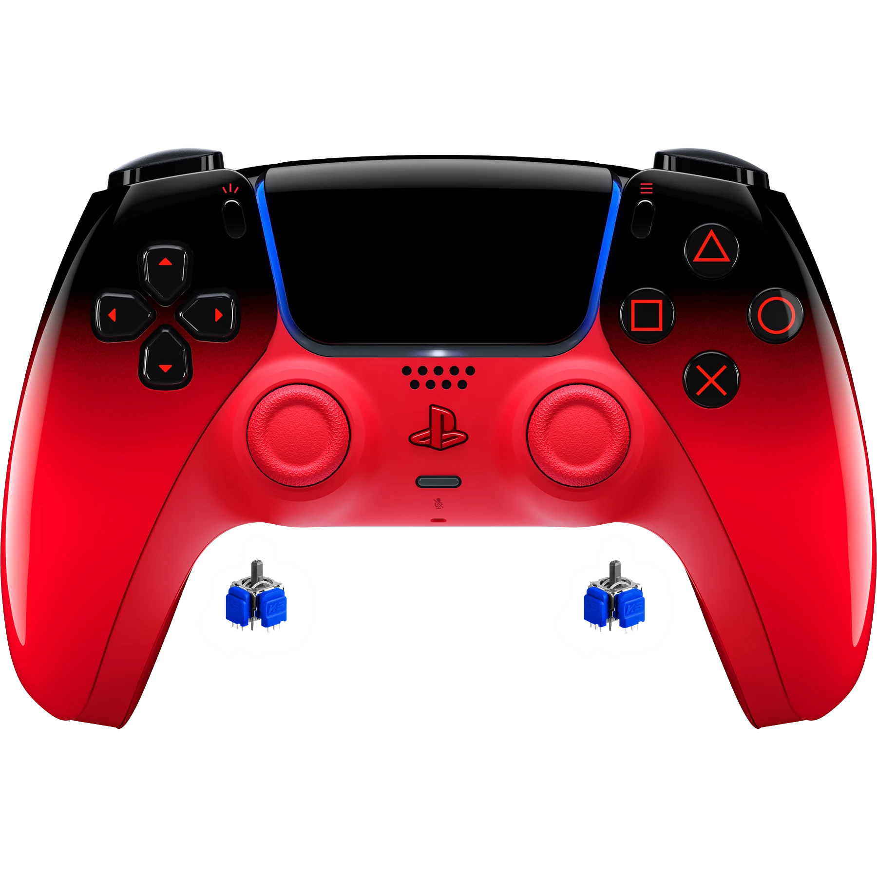 PS5 DualSense Controller mit TMR Sticks – Techno Red | Kein Stick Drift – Produktbild PS5 DualSense Controller mit TMR Sticks – Techno Red | Kein Stick Drift