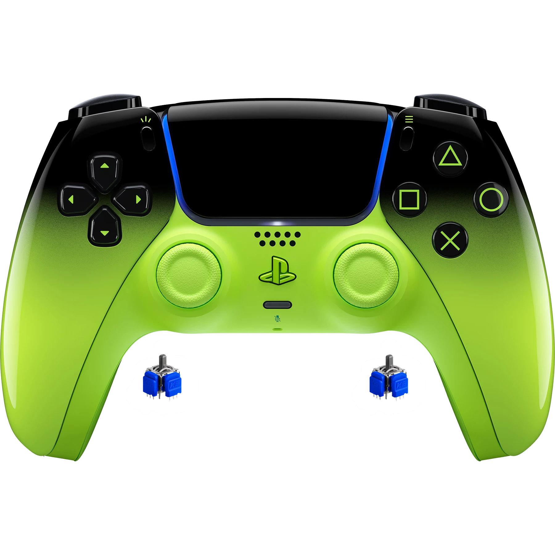 PS5 DualSense Controller mit TMR Sticks – Remix Green | Kein Stick Drift – Produktbild PS5 DualSense Controller mit TMR Sticks – Remix Green | Kein Stick Drift